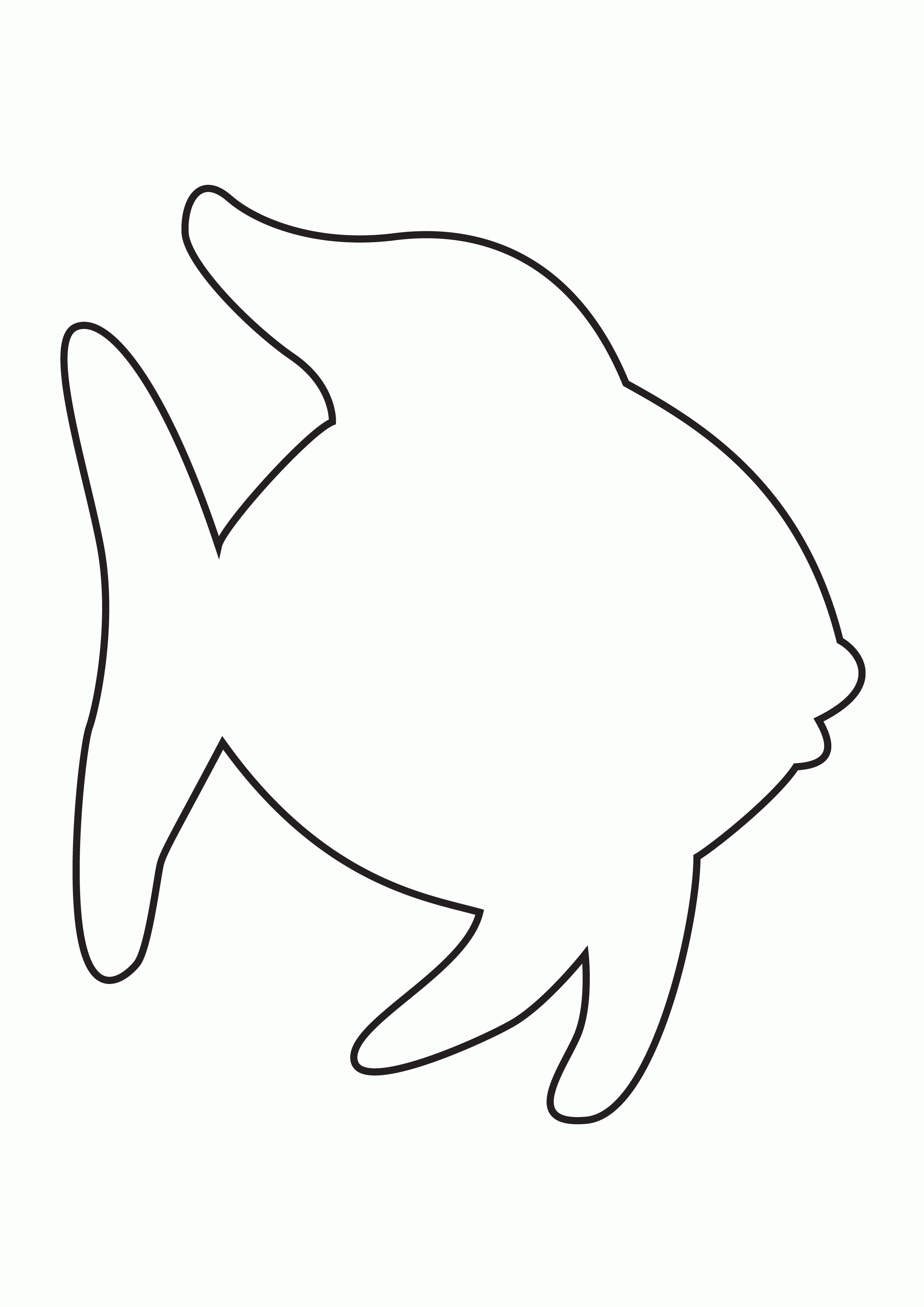 Fish Coloring Page Outline - High Quality Coloring Pages