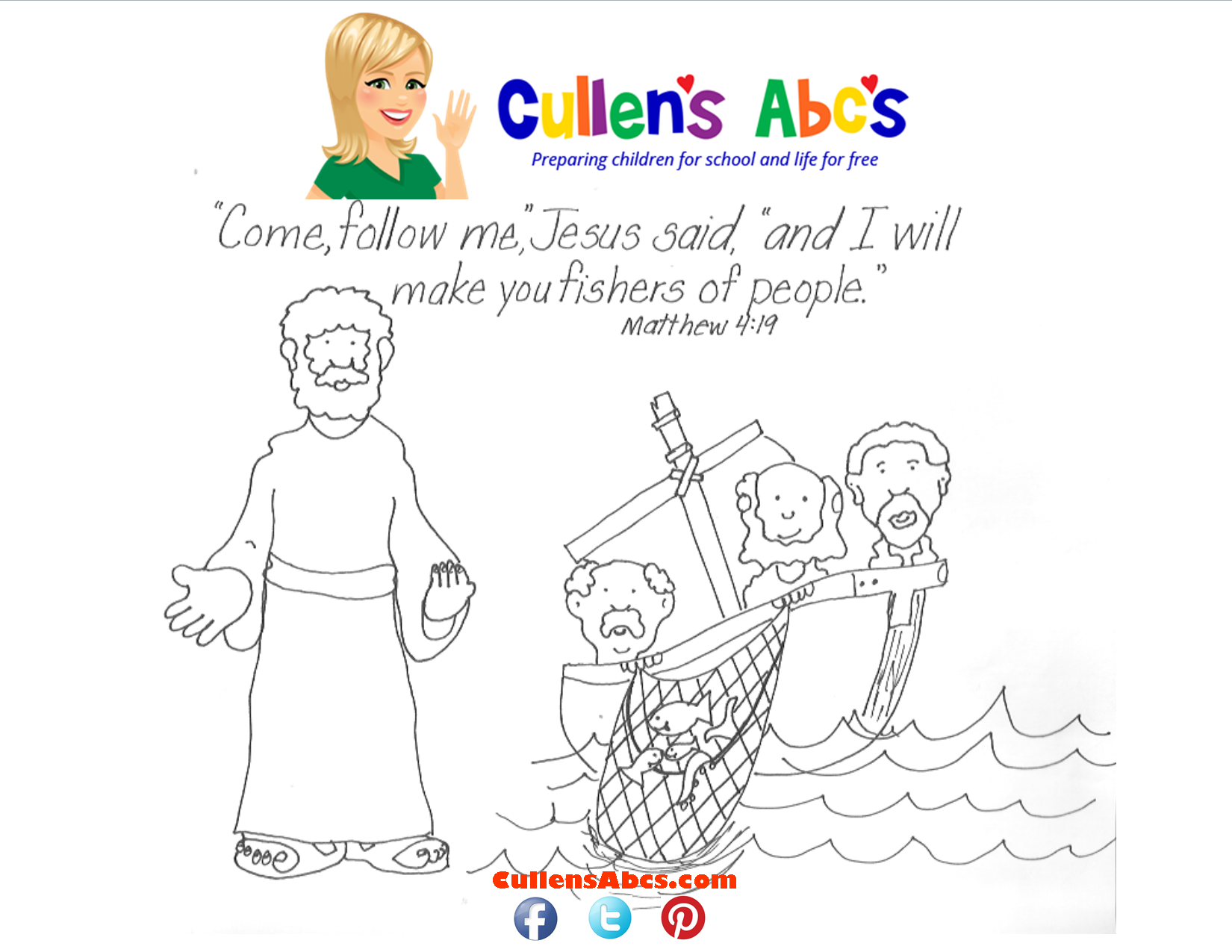 Bible Key Point Coloring Page | Jesus Chooses His Disciples ...