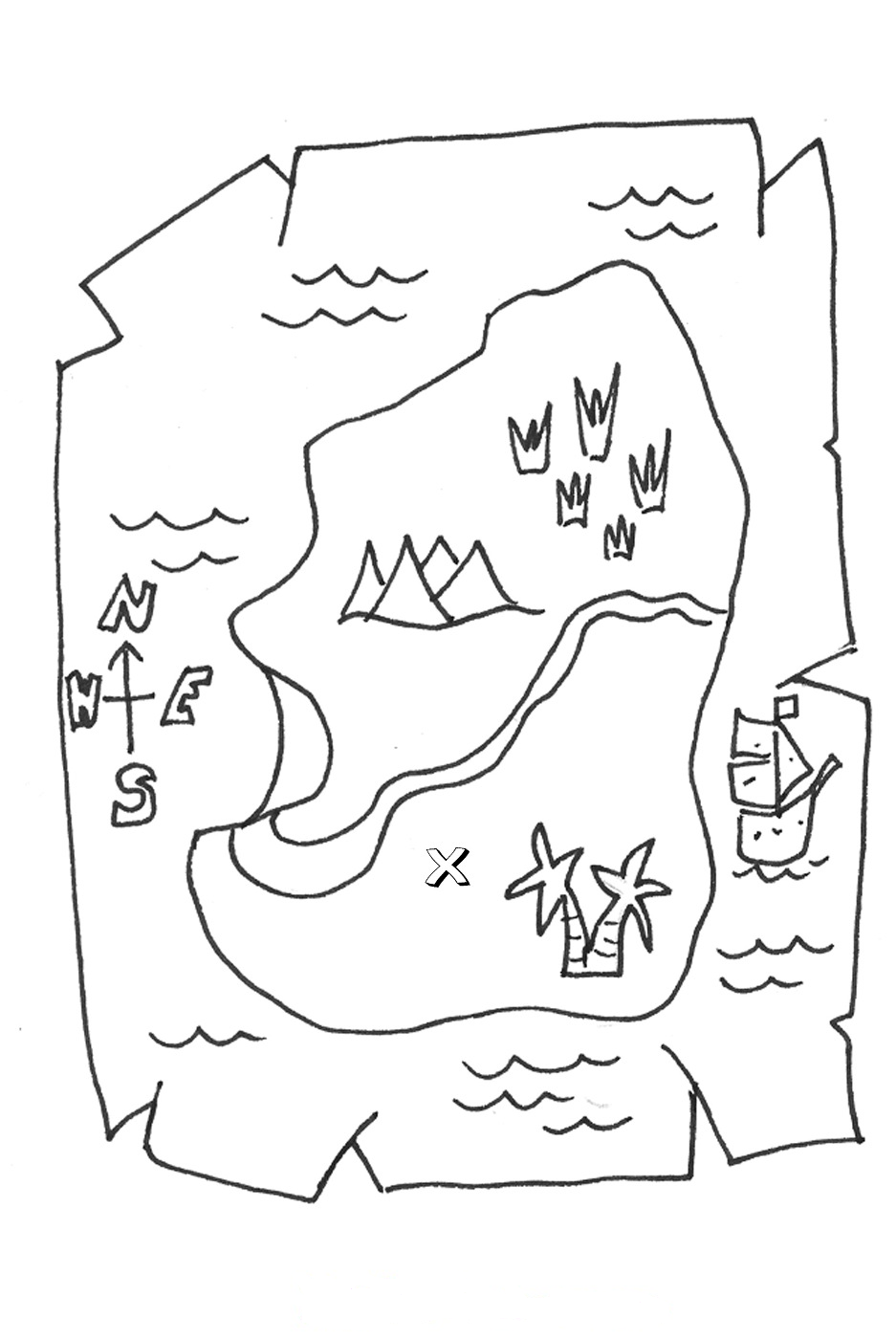 Printable Treasure Map Coloring Pages Map Coloring Pages World Map ...