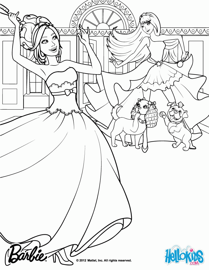 Barbie THE PRINCESS & THE POPSTAR coloring pages - Tori & Keira ...