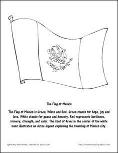 Flag Of Mexico Coloring Page - Coloring Pages for Kids and for Adults