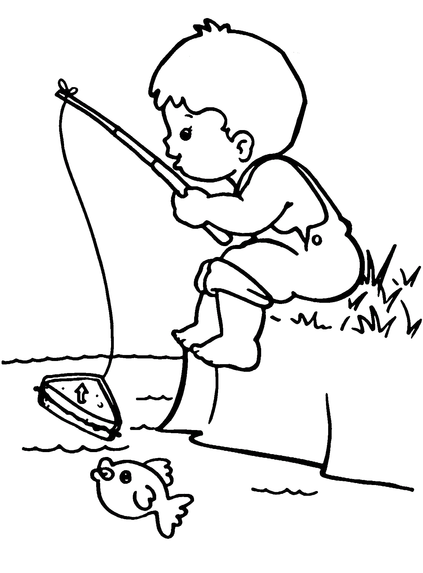 Boys Fishing Coloring Pages For Kids #bHY : Printable Boys ...