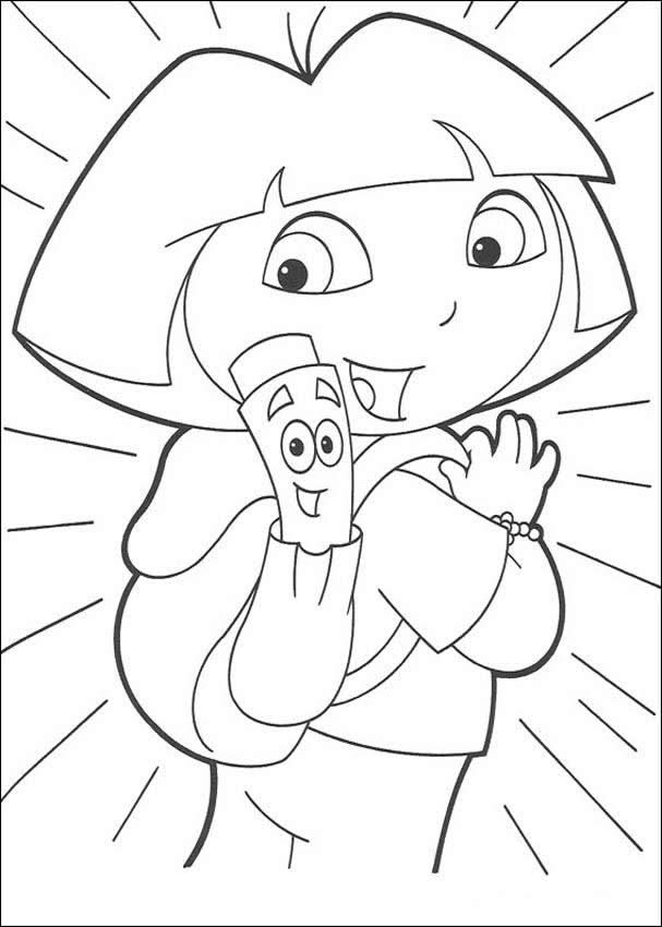 DORA THE EXPLORER coloring pages - Dora the Explorer, Map and Backpack
