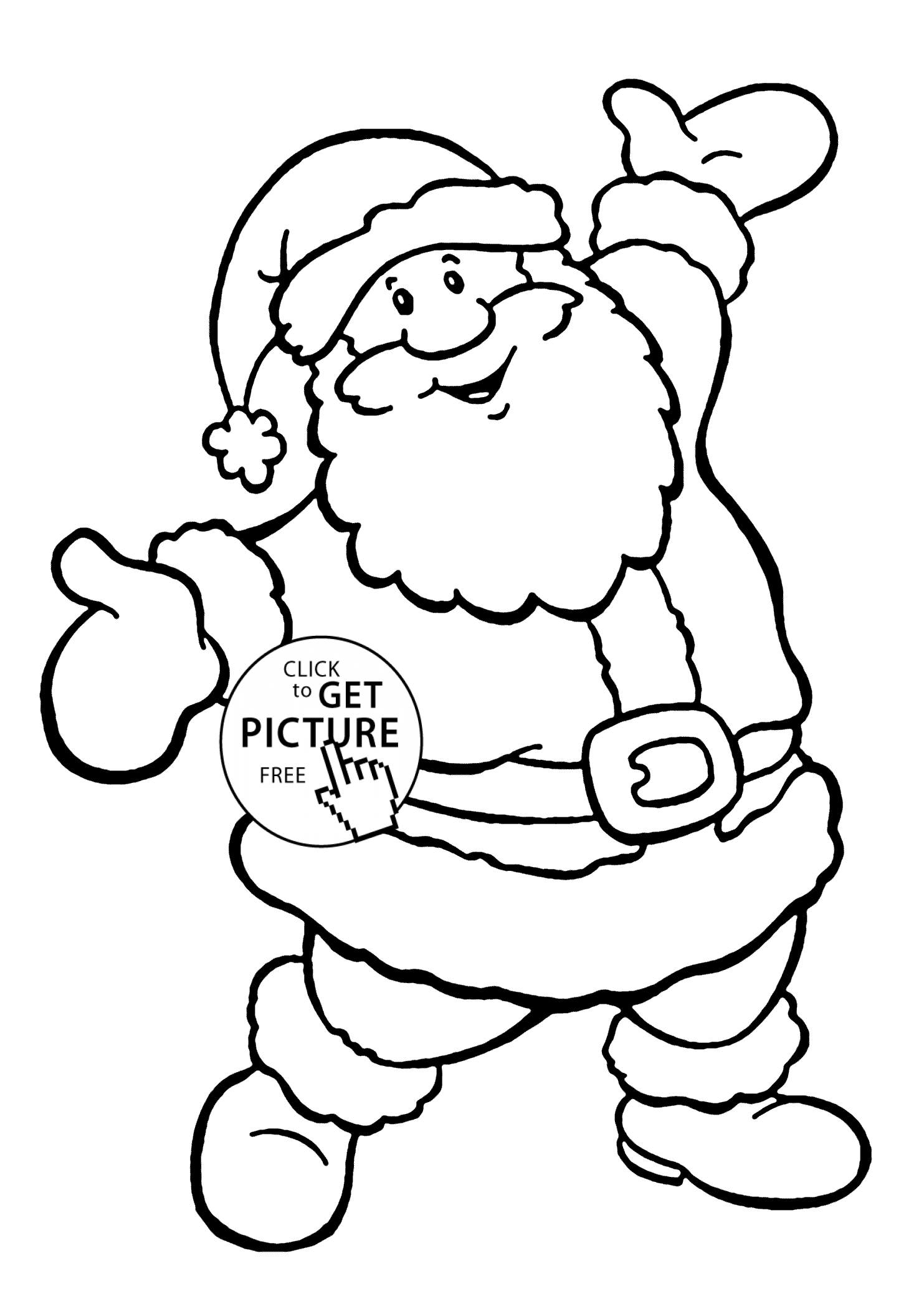 Happy Santa coloring pages for kids, printable free | coloing ...