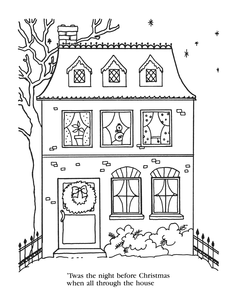 Twas The Night Before Christmas Story Coloring Pages - High ...