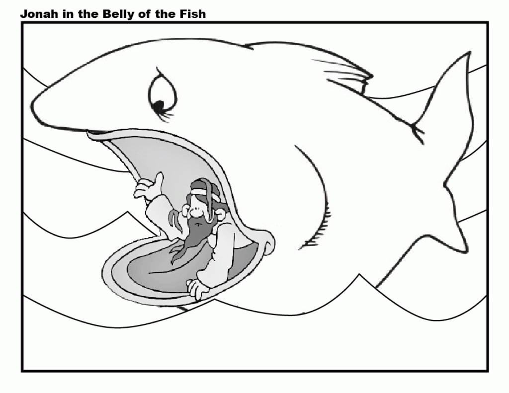 First Paper Jonah And The Whale Coloring Page Free Printable ...