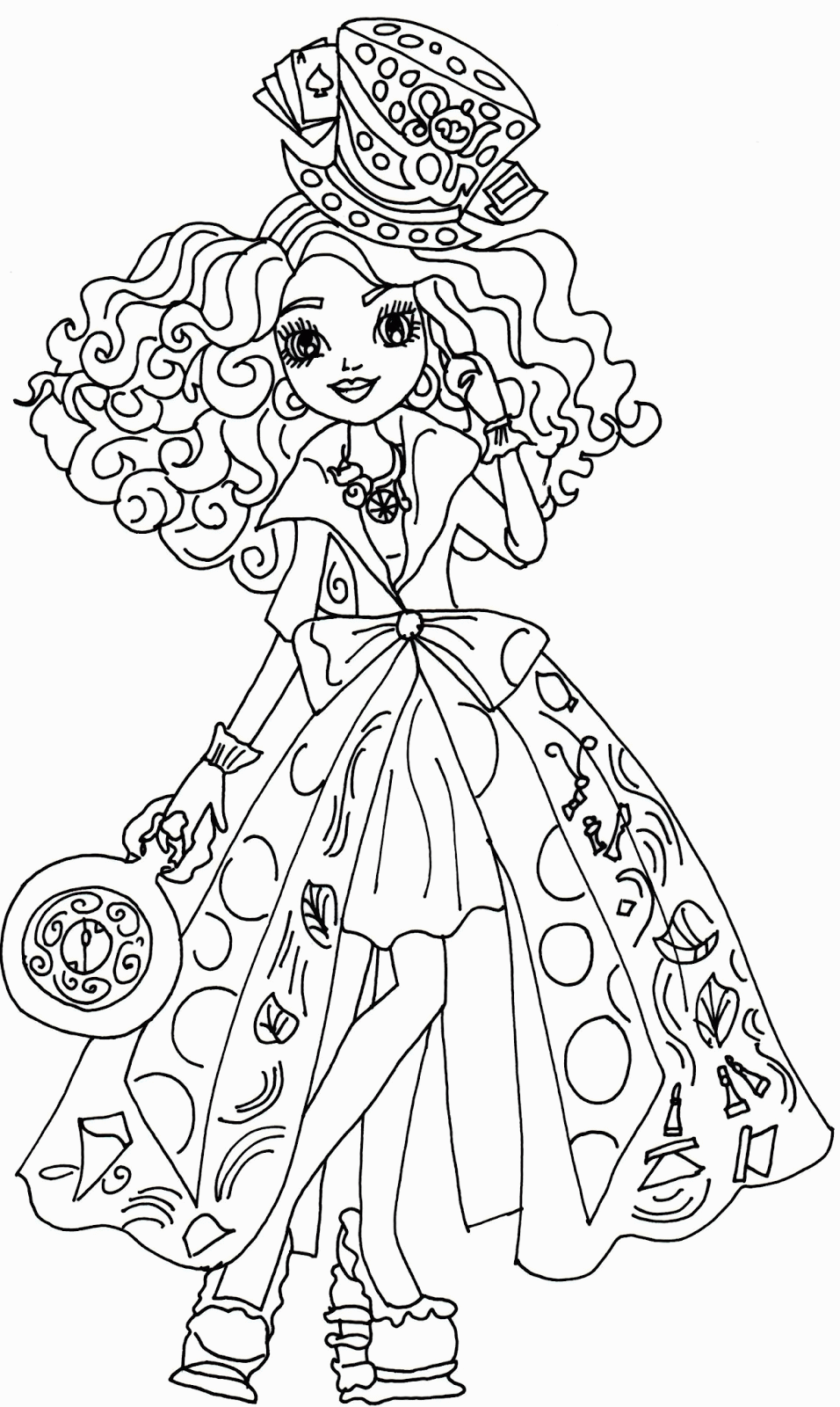 Free Printable Ever After High Coloring Pages: Madeline Hatter Way ...