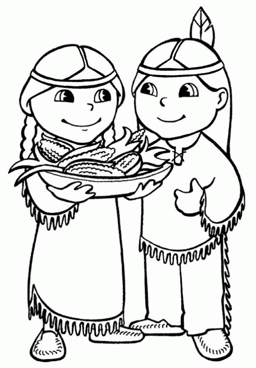 Of Indians - Coloring Pages for Kids and for Adults