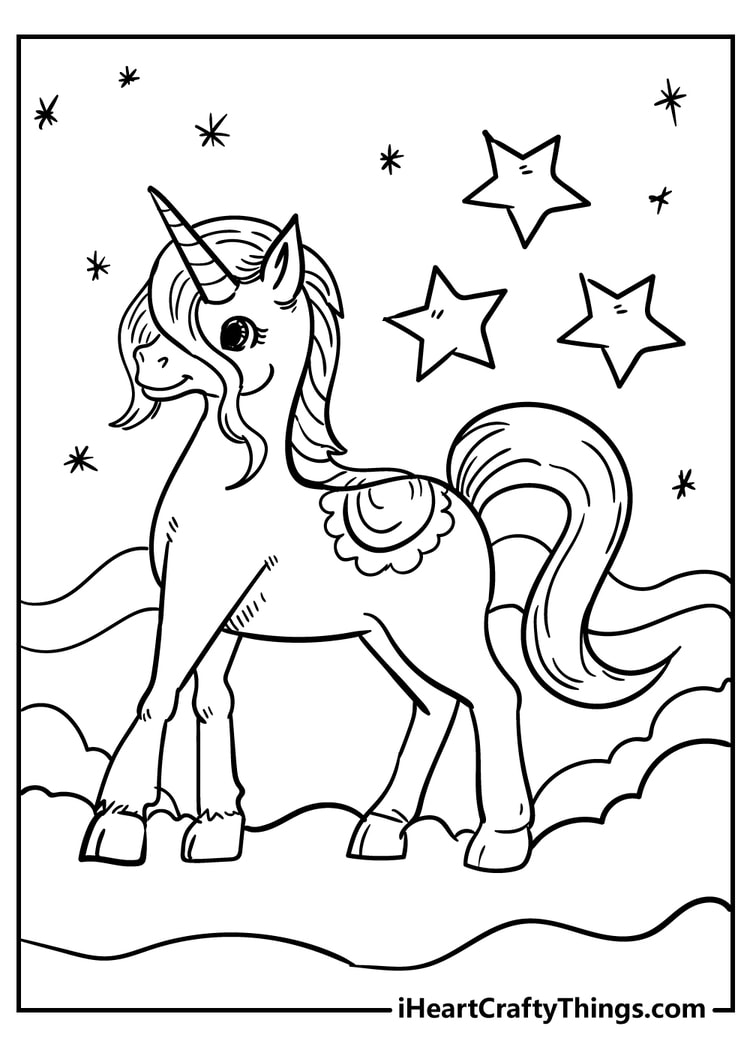 Pretty Unicorns Coloring Pages   Coloring Home