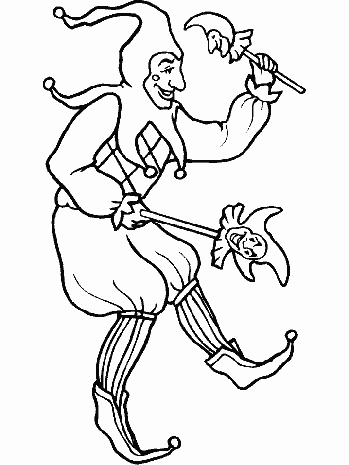Drawings Jester (Characters) – Printable coloring pages