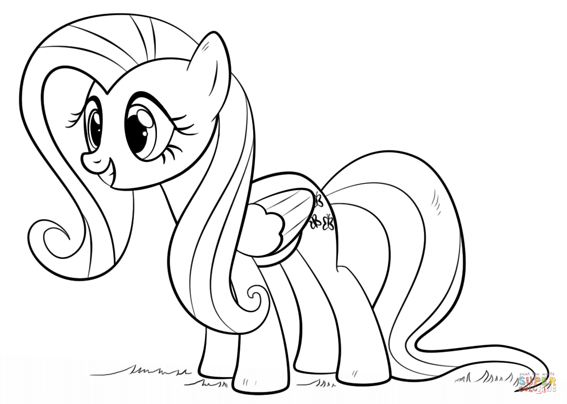 Fluttershy Pony coloring page | Free Printable Coloring Pages