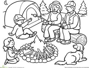 Kids Camping - Coloring Pages for Kids and for Adults