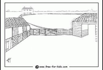Farm Scene Coloring Page - Coloring Pages for Kids and for Adults