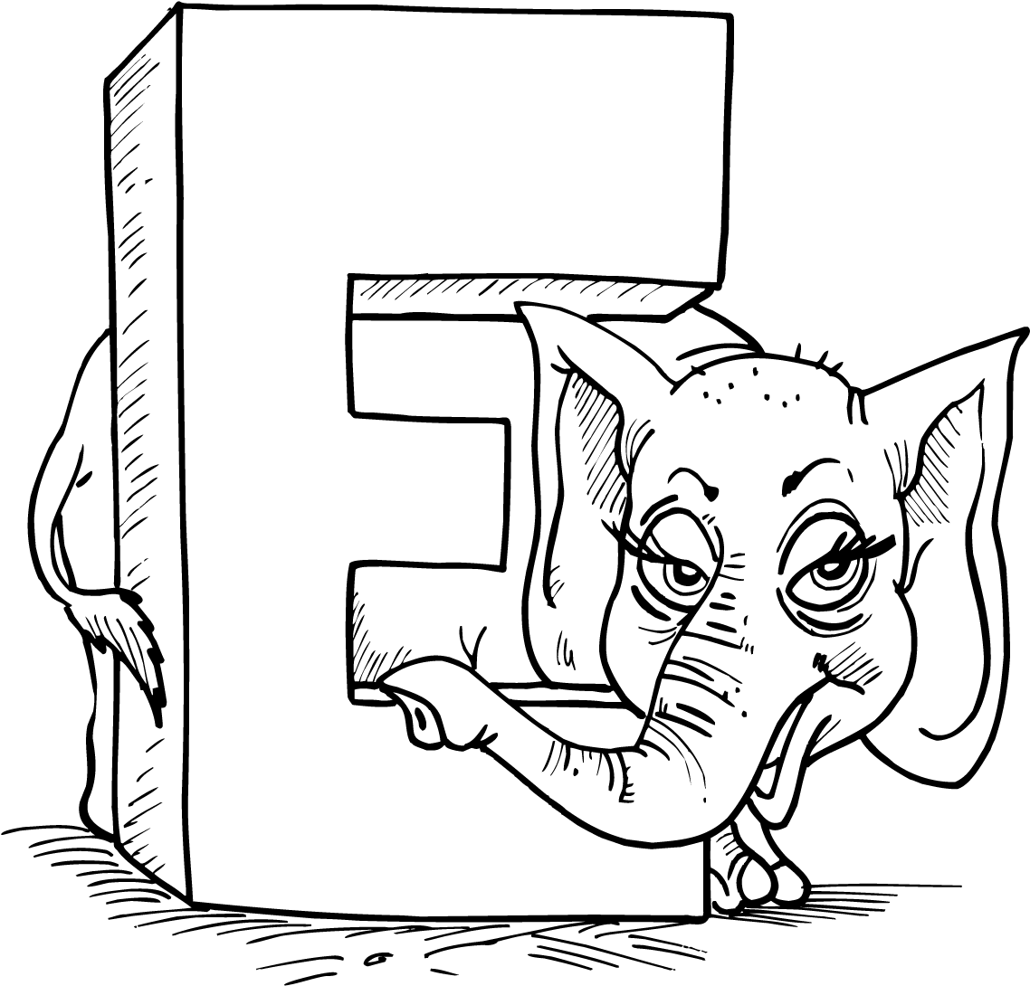 Letter E Coloring Page - Coloring Home