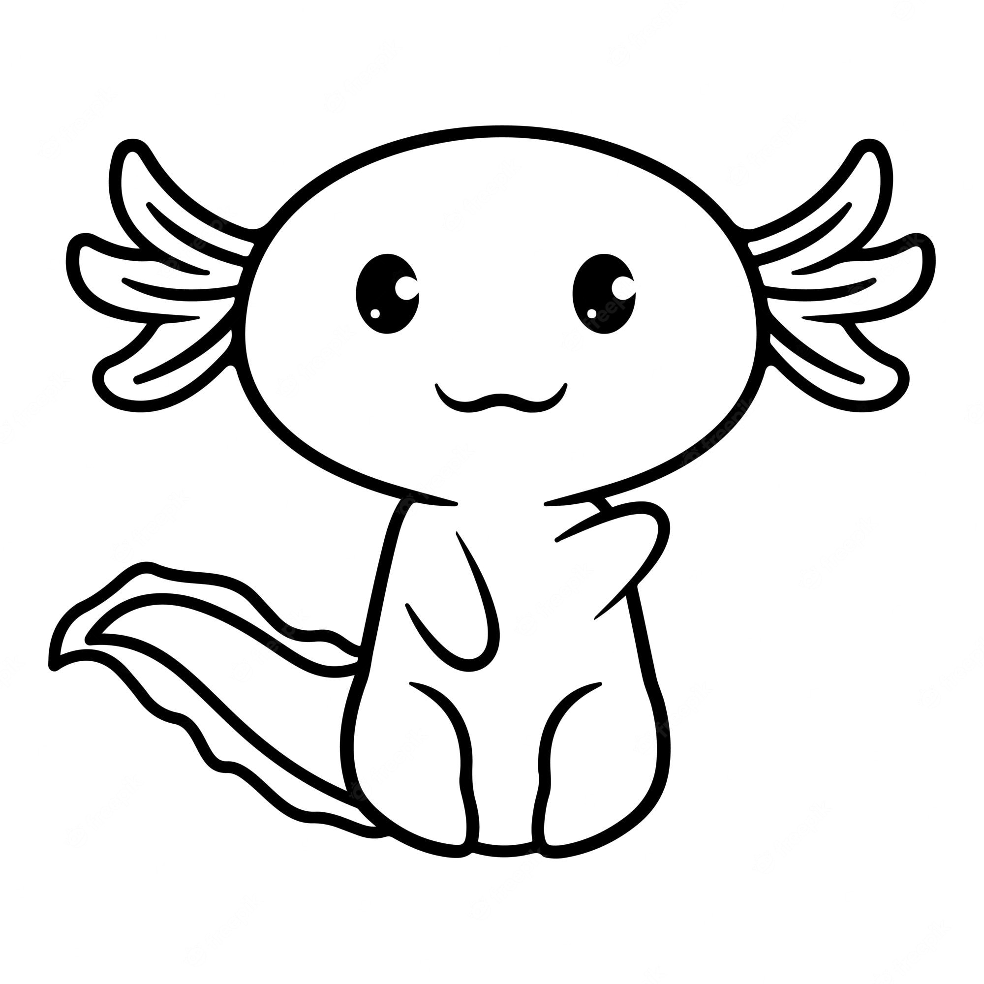Premium Vector | Axolotl coloring pages for kids premium vector