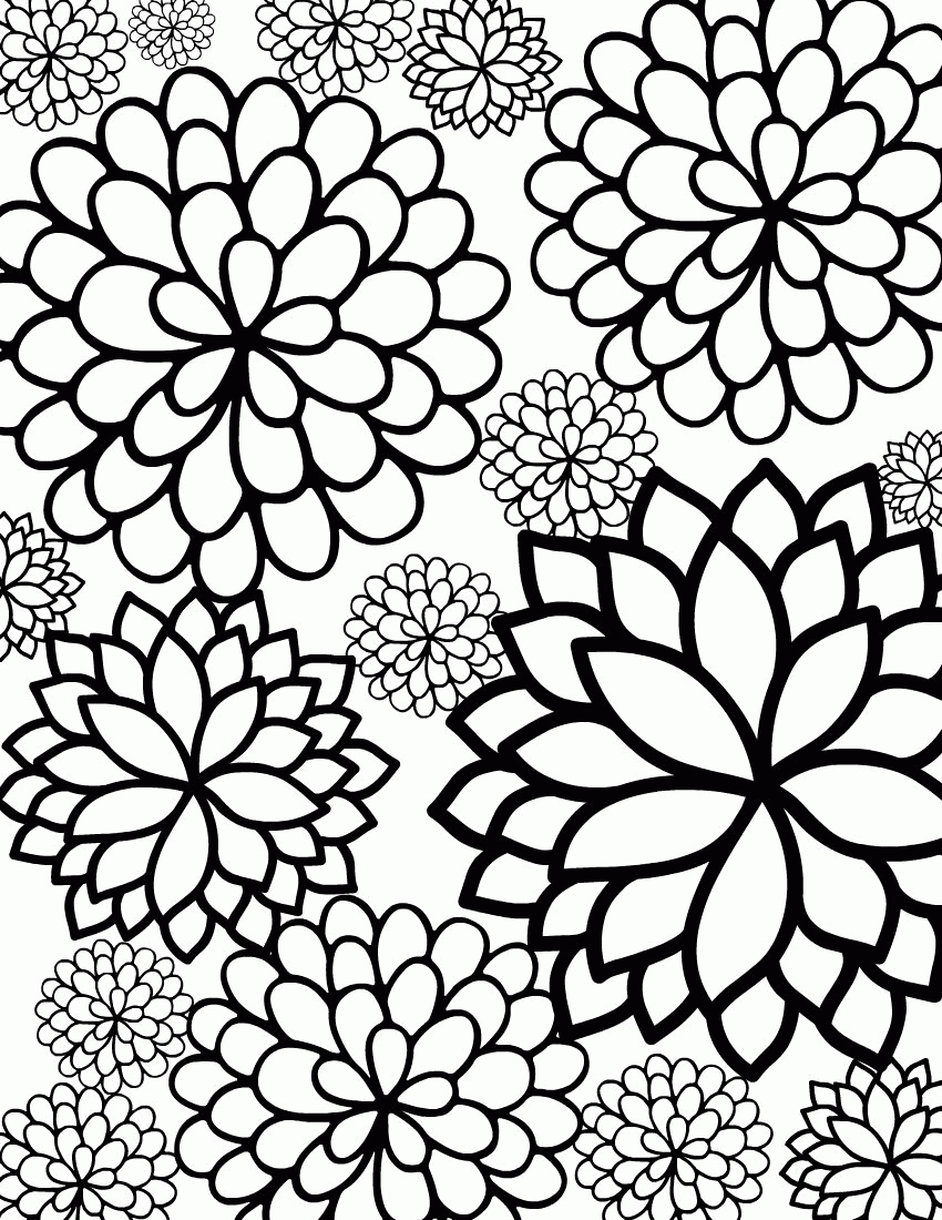 flower coloring pages flower flower coloring pages images ...