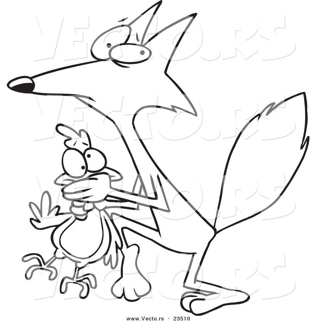 Cartoon Chicken Coloring Page - Coloring Pages For All Ages