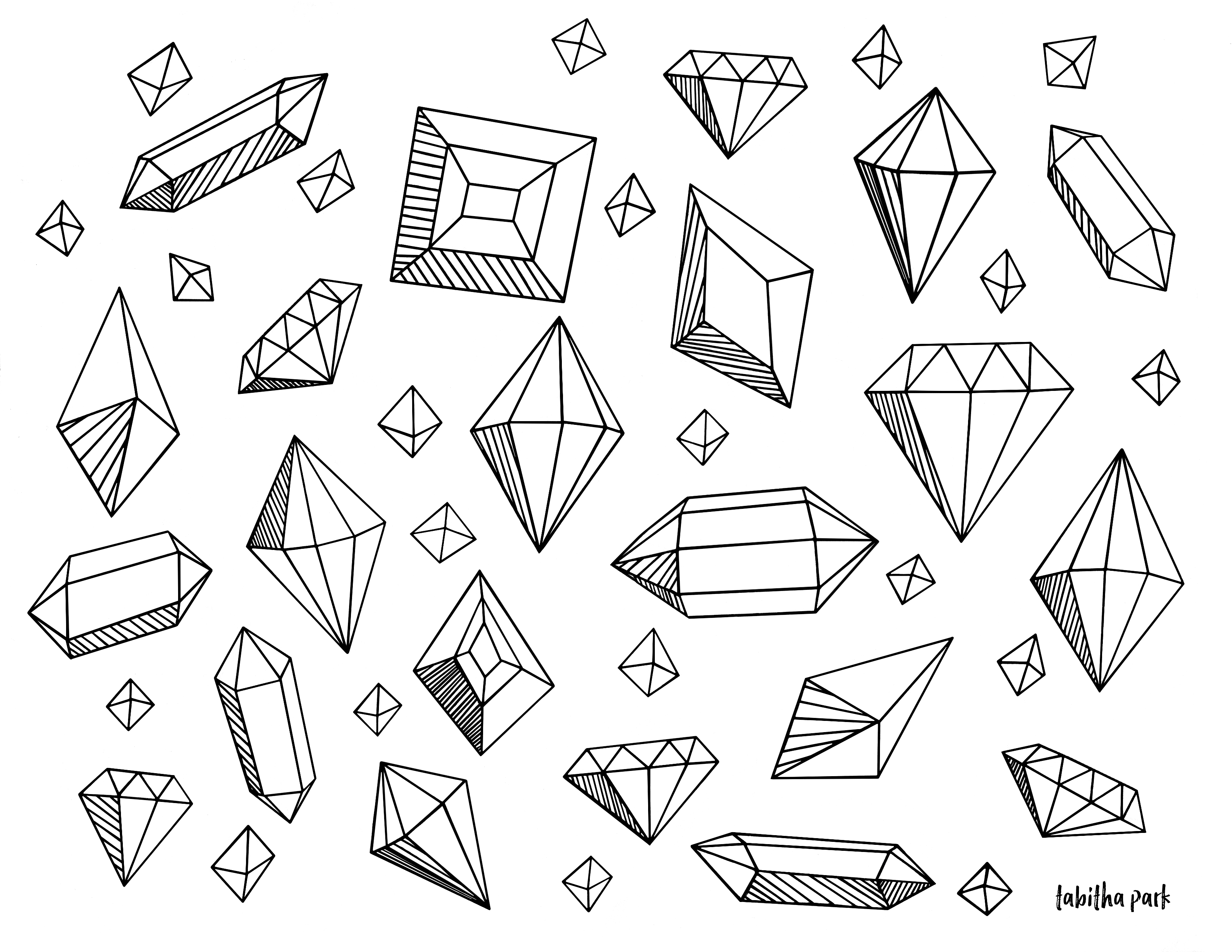 Gems coloring pages