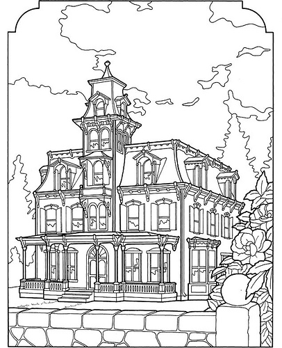 Victorian mansion coloring pages