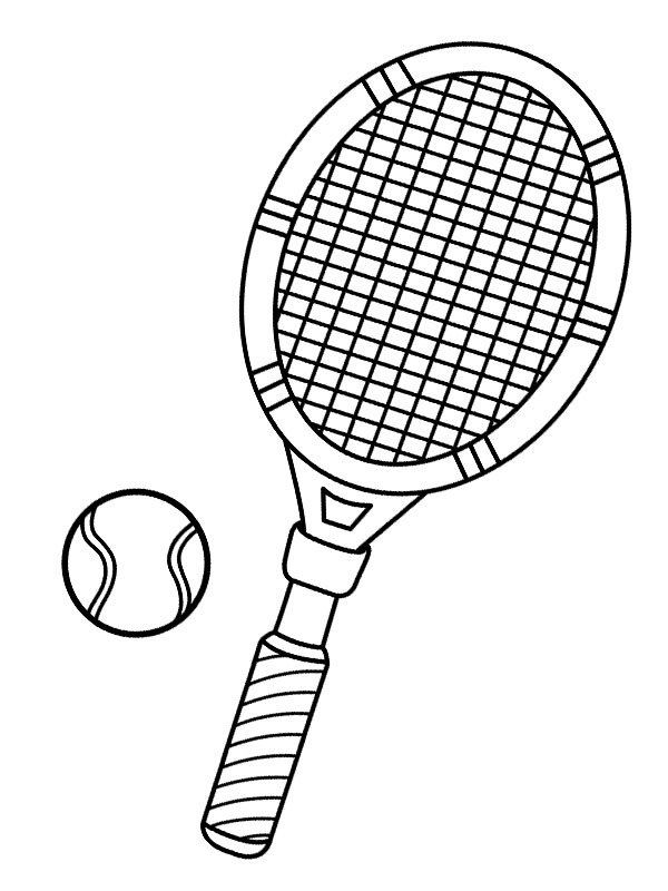 Tennis racket color page | 1001coloring.com