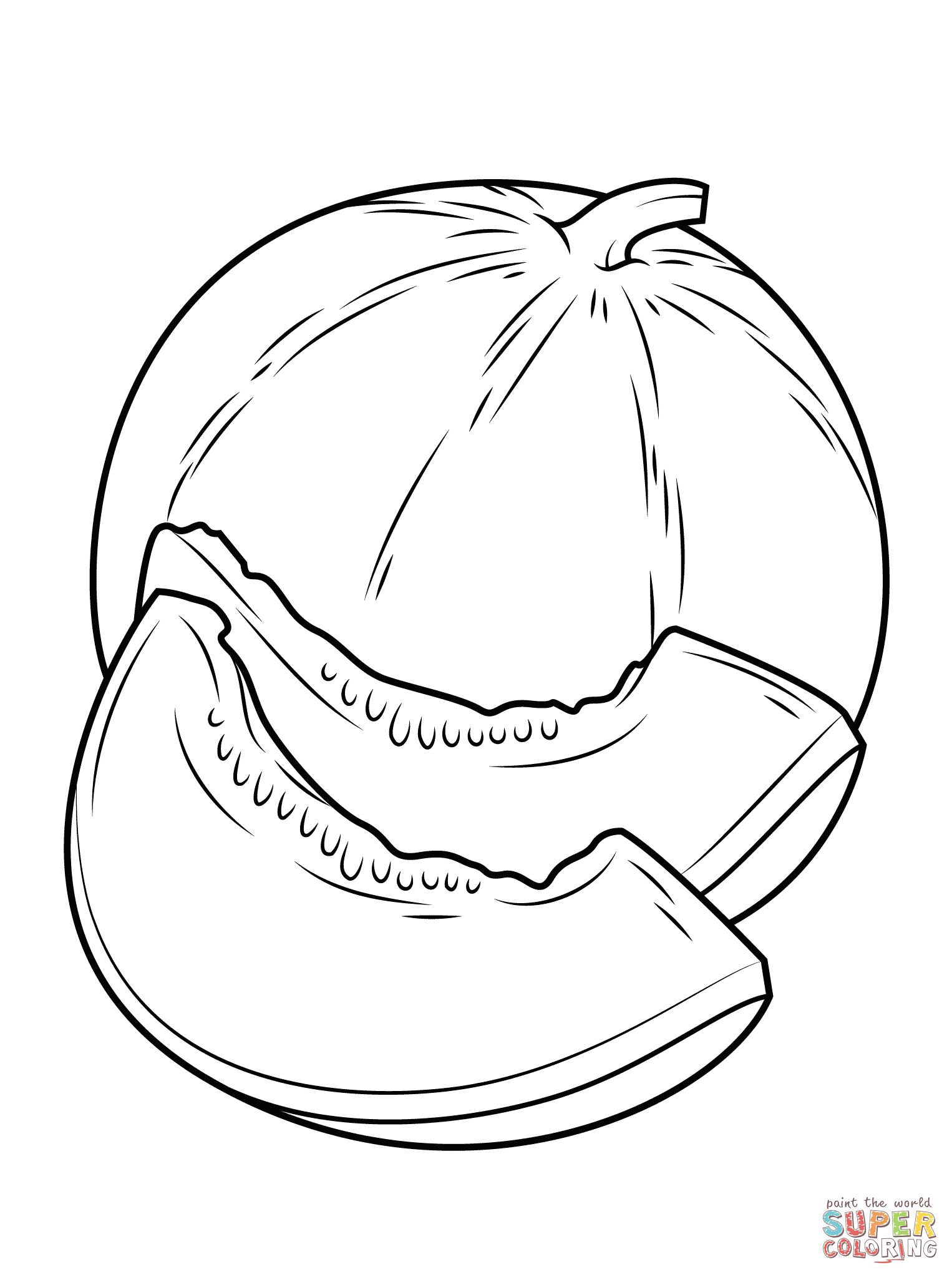 Melon coloring page | Free Printable Coloring Pages