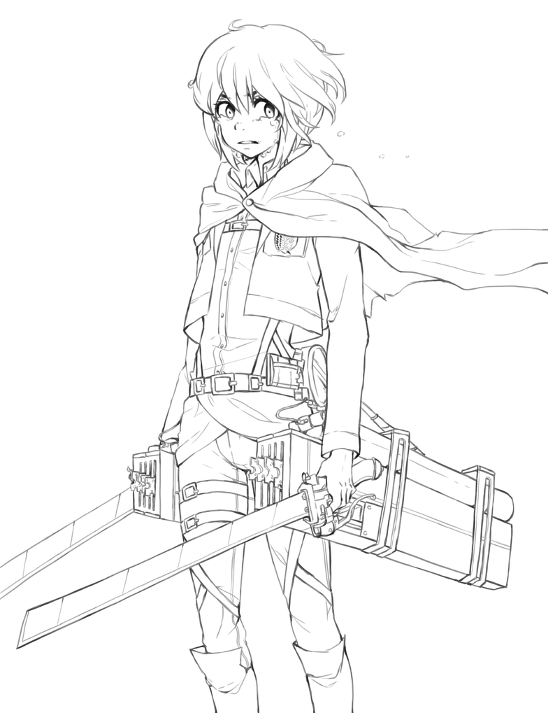 Mikasa Ackermann from Attack on Titan Coloring Pages - AOT Coloring Pages - Coloring  Pages For Kids And Adults