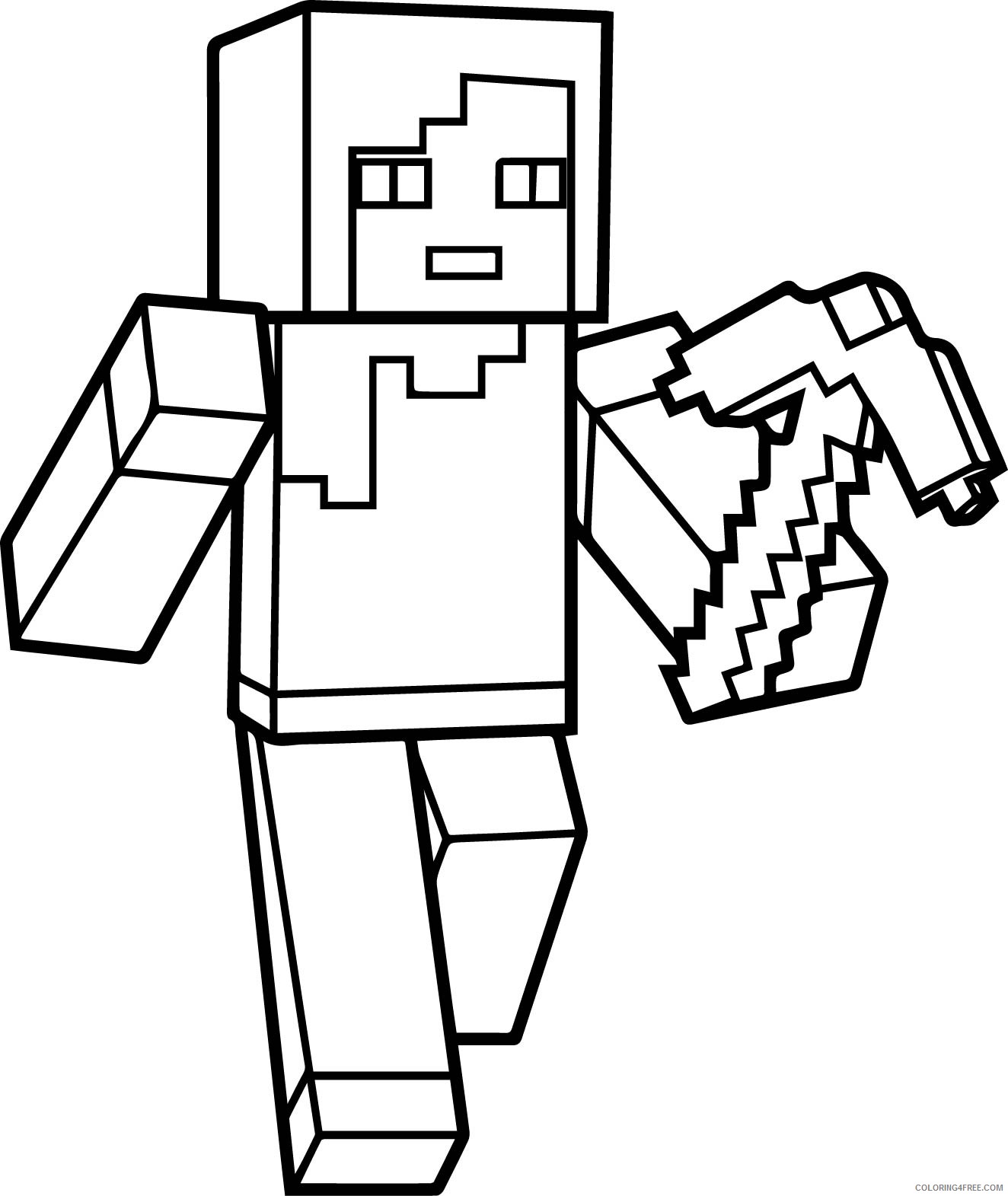 Minecraft Coloring Page Alex Coloring4free - Coloring Home