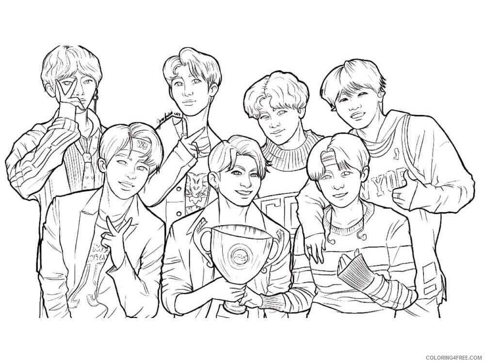 BTS Coloring Pages bts 1 Printable 2021 1255 Coloring4free -  Coloring4Free.com