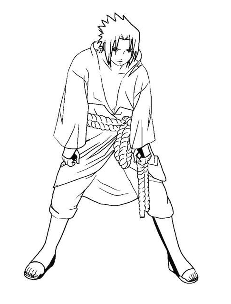 Naruto Sasuke Uchiha Picture Coloring Page - Anime Coloring Pages