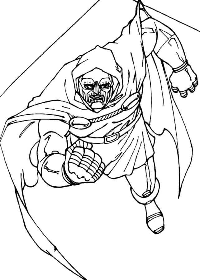 Coloring pages: Doctor Doom, printable for kids & adults, free