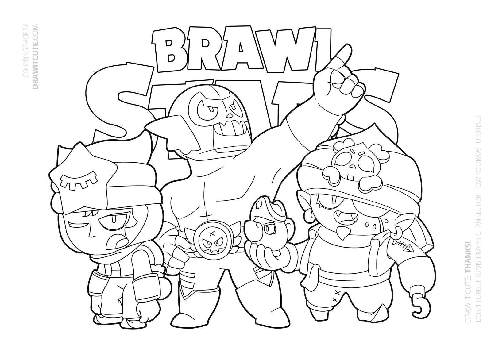 Brawl Stars Coloring Pages Robo Mike Coloring And Drawing - brawl stars characters outline