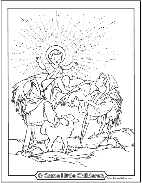 Merry Christmas Coloring Pages ❤+❤ Baby Jesus And Children