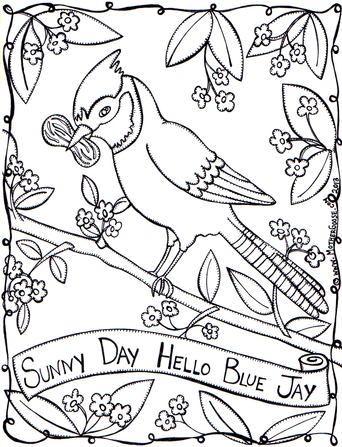 Mother Goose Sunny Day Coloring Pages