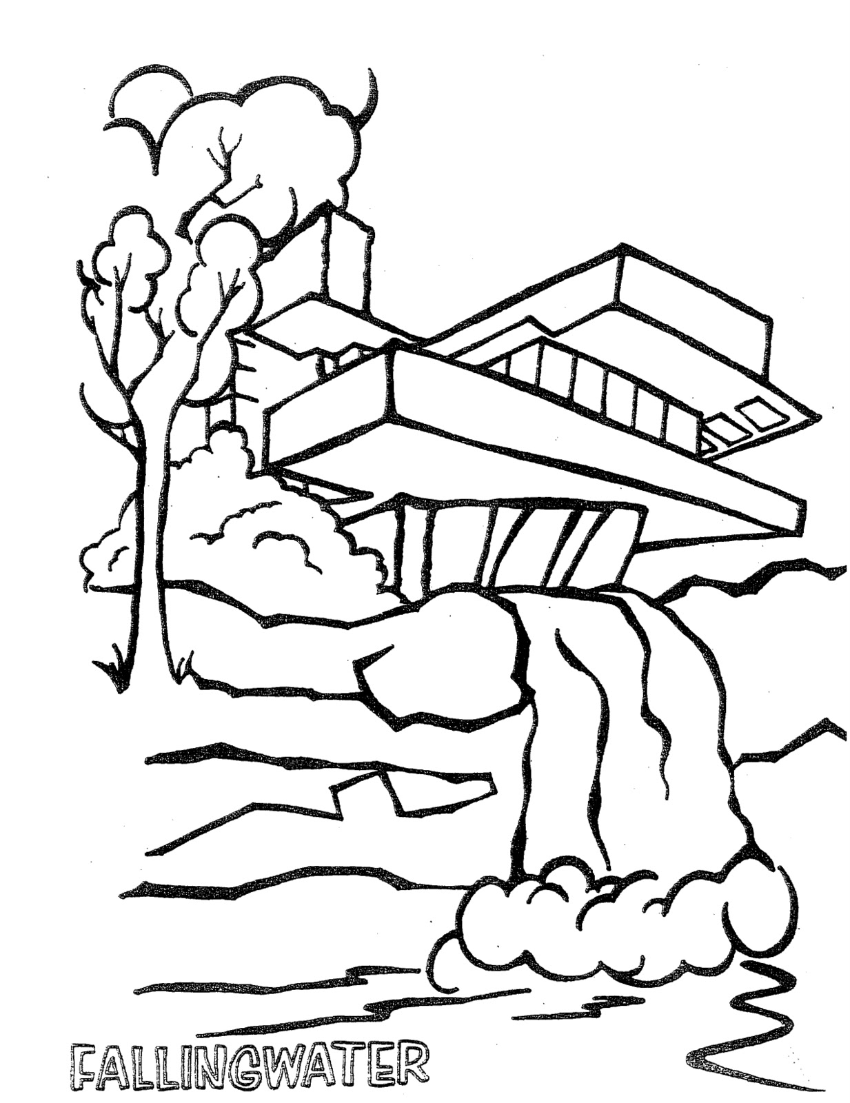 Waterfall #11 (Nature) – Printable coloring pages