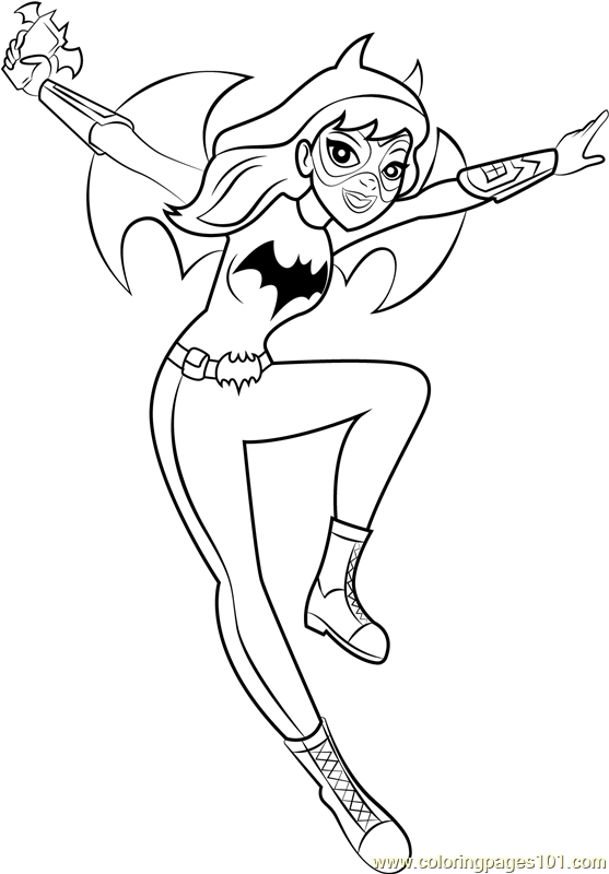 Bat Girl Coloring Page - Free DC Super Hero Girls Coloring ...