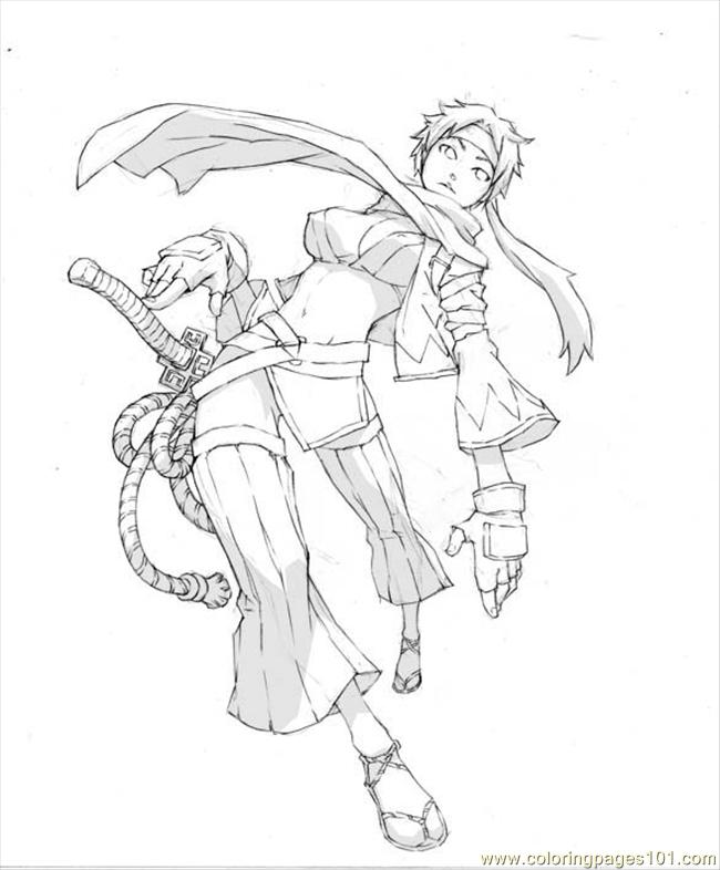Apan Sword Girl By Osamaujunk Coloring Page - Free Japan ...