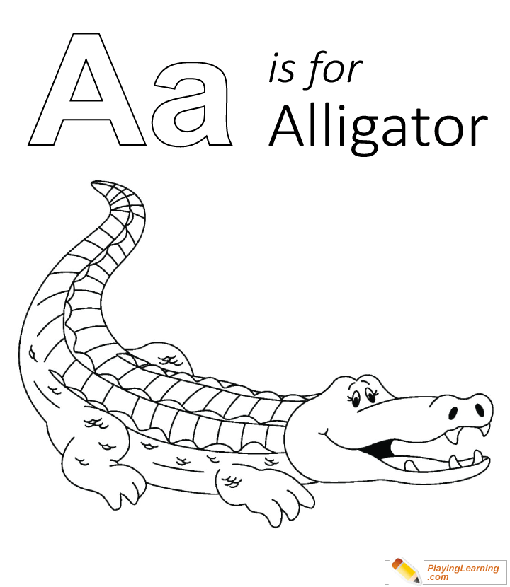 A Is For Alligator Coloring Page | Free A Is For Alligator ...