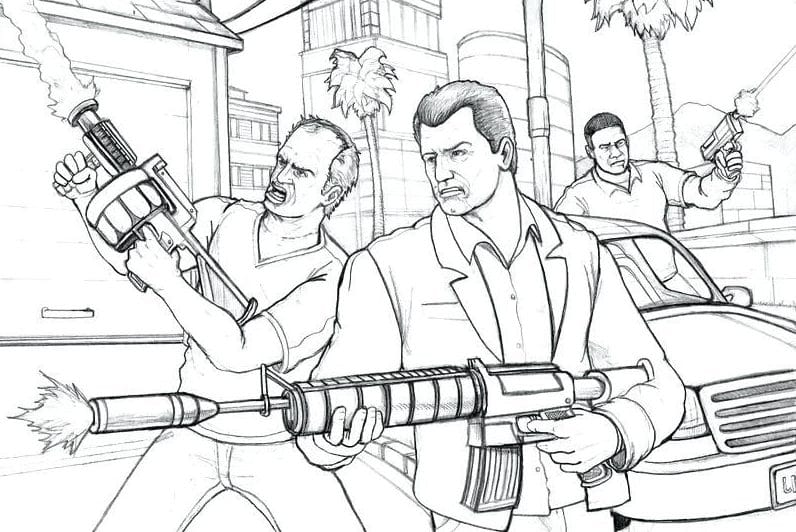 GTA 5 Coloring Pages – Free Printable Coloring Pages for Children and  Adults – 1NZA