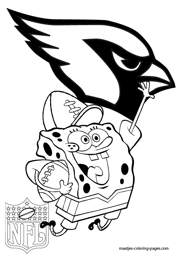 Arizona Cardinals - Spongebob - Coloring Pages