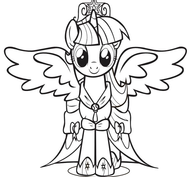 Print The Princess Twilight Sparkle Little Pony Coloring Page - Coloring  Home