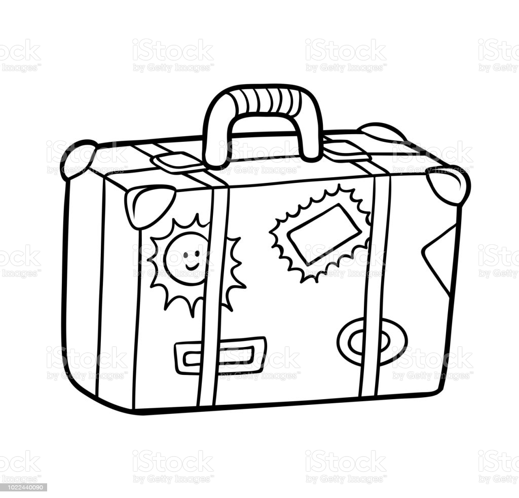 Coloring Book Suitcase With Stickers Stock Illustration - Download Image  Now - iStock