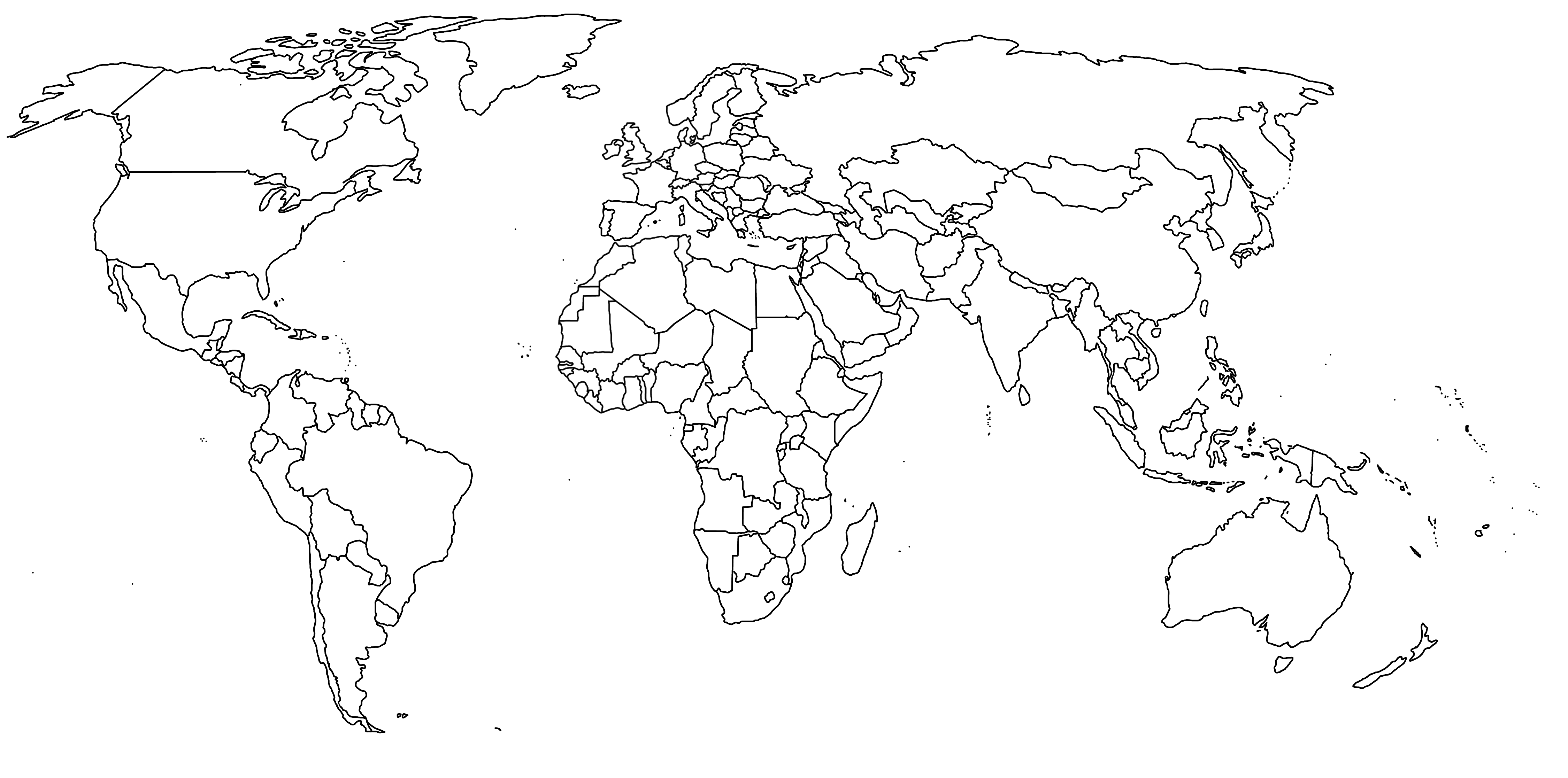 World Map Blank Black