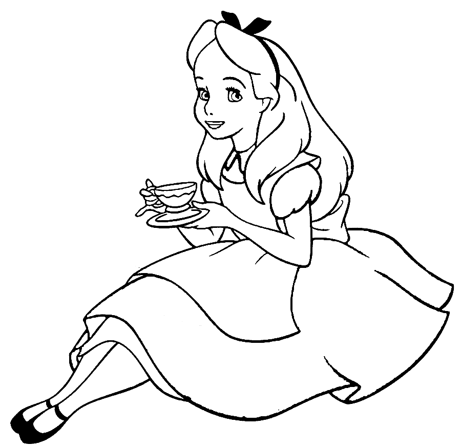 alice coloring page  coloring home