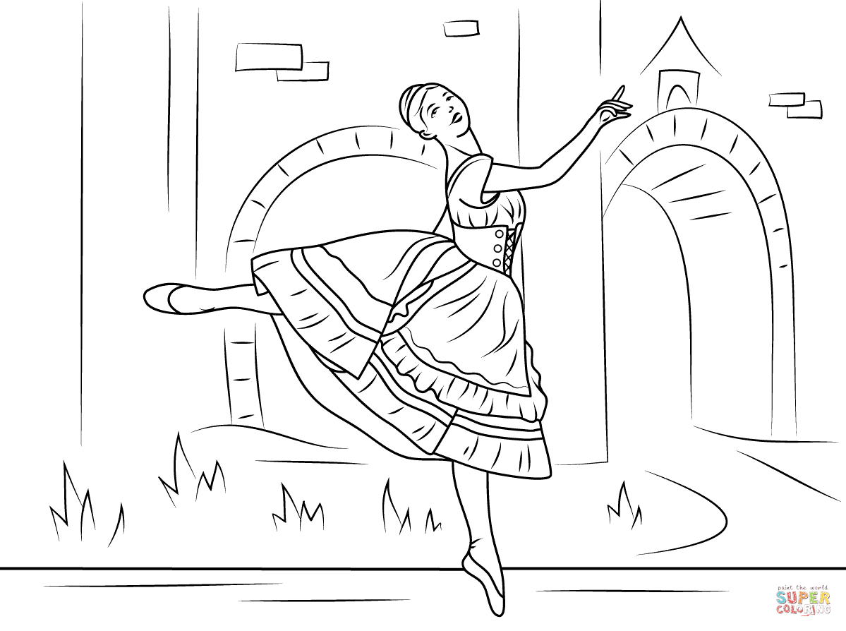 Swan Lake Ballet coloring page | Free Printable Coloring Pages