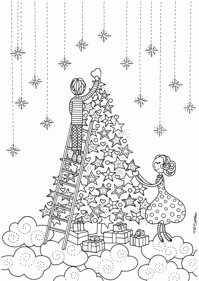 Christmas Adult Coloring Pages - Coloring Home
