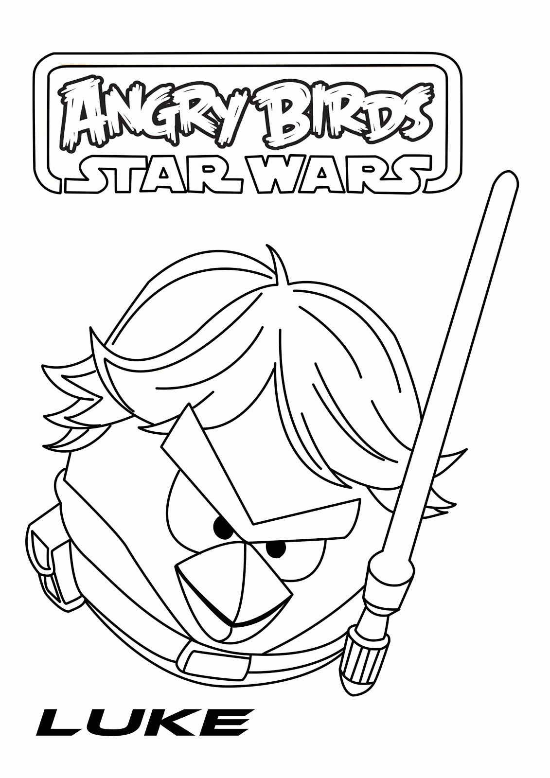 Angry Birds Star Wars Luke Coloring Pages Coloring Pages For Kids ...