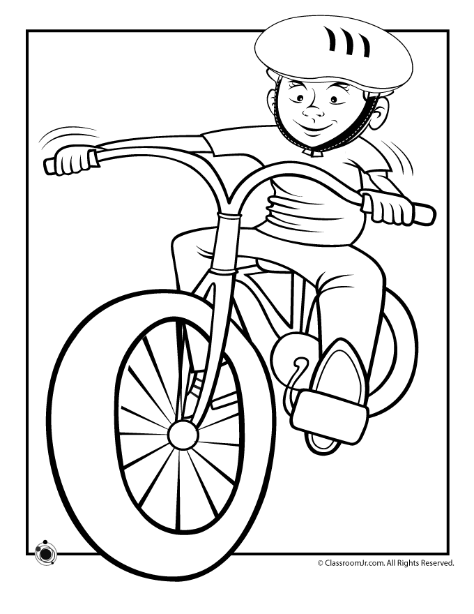 Boy Riding Bike Coloring Page - Woo! Jr. Kids Activities