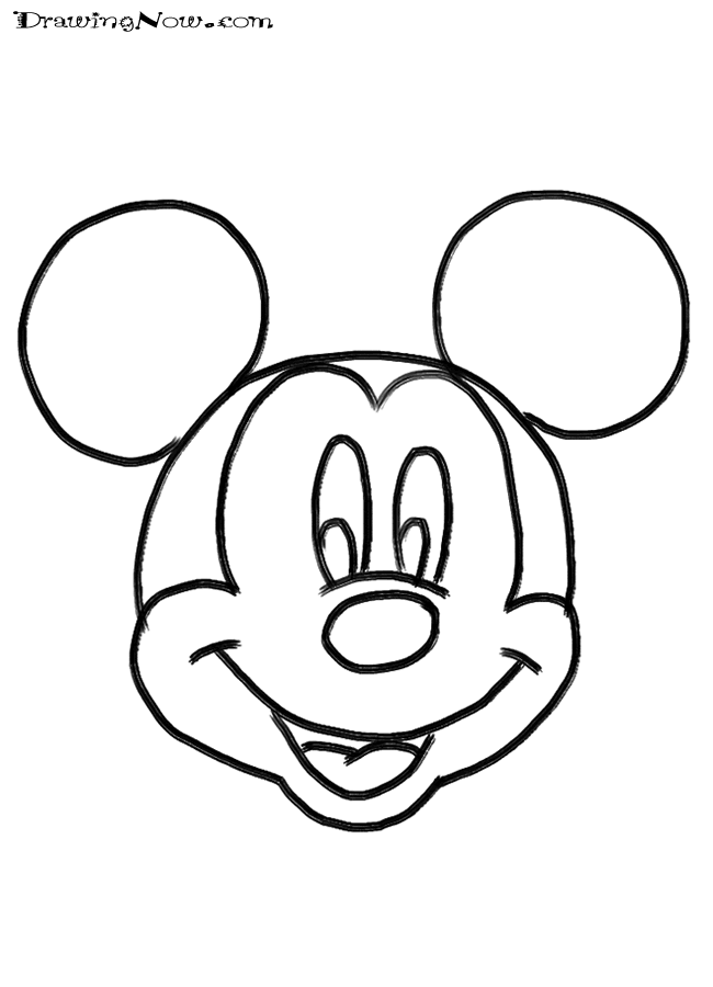Small Mickey Mouse Face Coloring Page