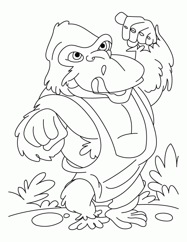 gorilla coloring pictures