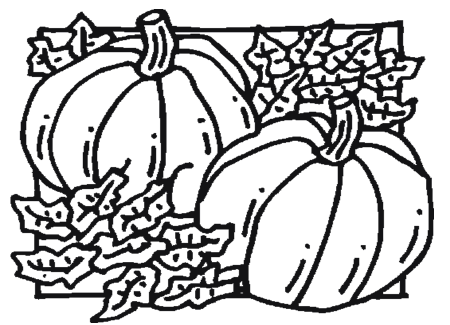 Pumpkin and Leaves Coloring Sheet - Homeschool Helper